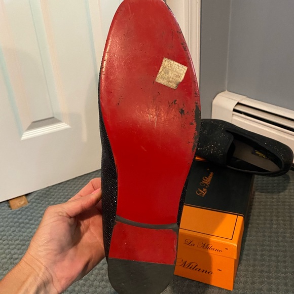 Mens studded black loafer, my son wore 1x to prom this year - Picture 4 of 5